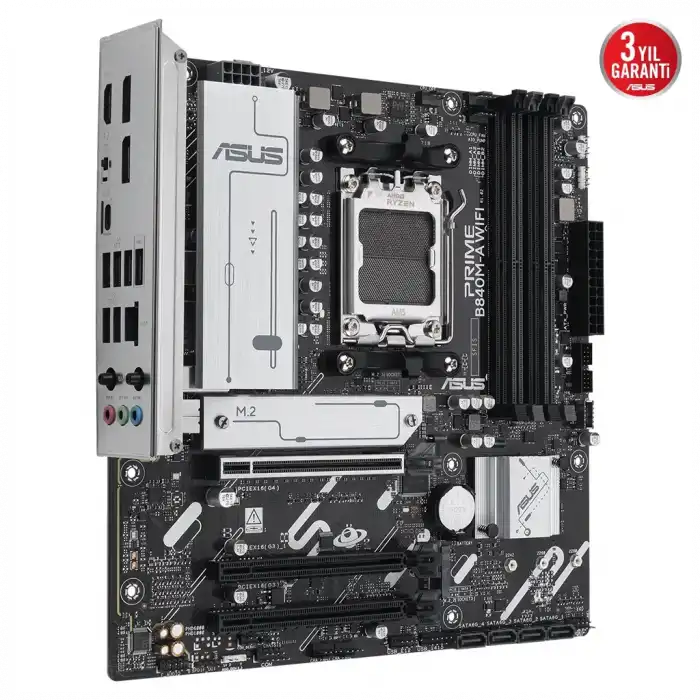 Asus Prıme B840m-a Wıfı, 4xddr5, 3x M.2, Hdmı, 2x Dp, Type-c, Wı-fı 6e, Bluetooth 5.3, Am5 Soket Gamıng Anakart