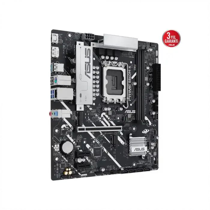 ASUS PRIME B860M-K, 8800MHz, 2xDDR5 2xM.2, HDMI, DP, Intel Core Ultra CPU(Seri 2), LGA1851 Soket Anakart