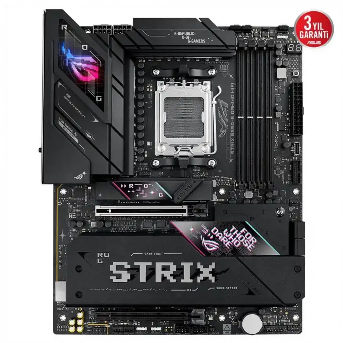ASUS ROG STRIX B850-E GAMING WIFI, 4xDDR5, 5x M2, HDMI, DP, 2xType-C, Wi-Fi 7, Bluetooth v5.4, AM5 Soket GAMING Anakart