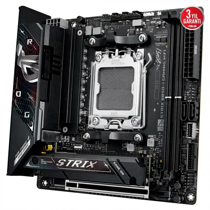 Asus Rog Strıx B850-ı Gamıng Wıfı, 2xddr5, 2xm.2, Hdmı, Dp, Type-c, Wi-fi 7, Bluetooth V5.4, Mini Itx, Am5 Soket Gamıng Anakart