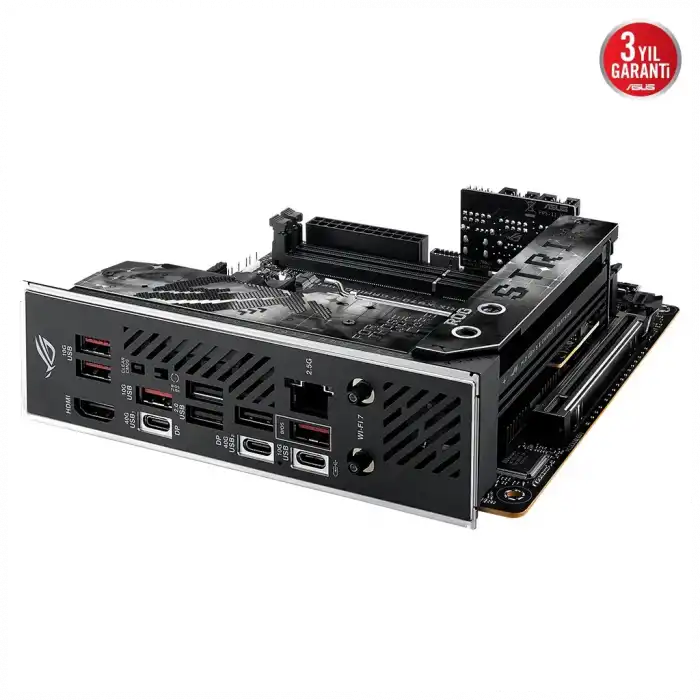 Asus Rog Strıx X870-ı Gamıng Wıfı, 2xddr5, 2xm.2, Hdmı, Dp, Type-c, Wi-fi 7, Bluetooth V5.4, Mini Itx, Am5 Soket Gamıng Anakart