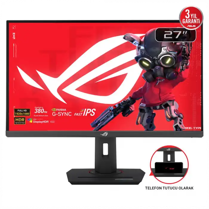 Asus Rog Strıx Xg279cns 27 0.3ms, 380hz, Full Hd, Dp, Hdmı, Usb-c, Fast Ips Led, Elmb Sync Premium, Gamıng Monitör