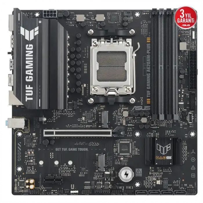 Asus Tuf Gamıng A620am-plus, 4xddr5, 2x M.2, Hdmı, 2xdp, Amd Ryzen 7000 Serisi, Am5 Soket Anakart
