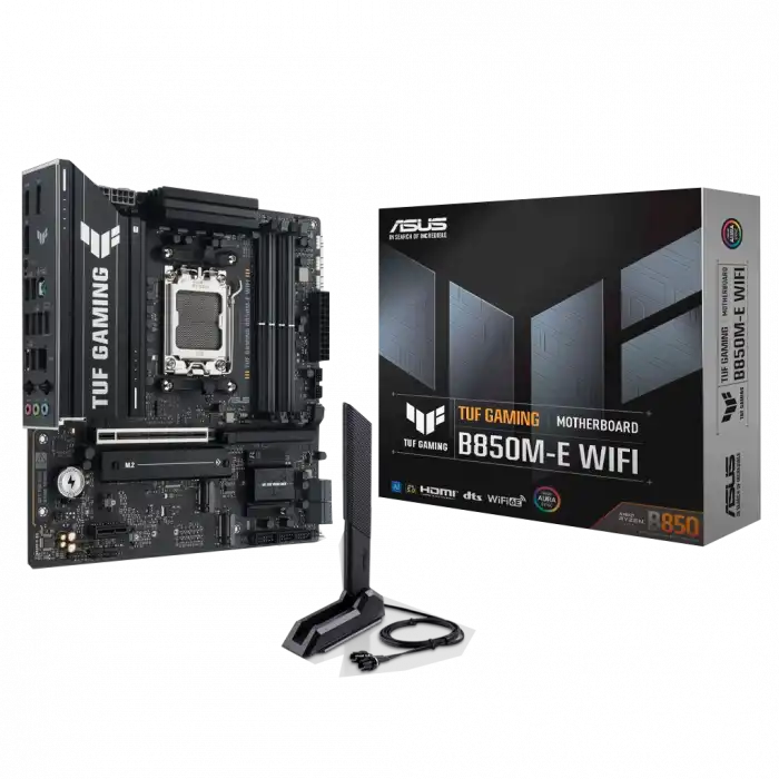 Asus Tuf Gamıng B850m-e Wıfı, 4xddr5, 3x M.2, Hdmı, Dp, Type-c, Wi-fi 6e, Bluetooth V5.3, Am5 Soket Gamıng Anakart