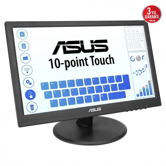 Asus Vt169he 15.6 5ms, 60hz, Dokunmatik, Hdmı, D-sub, Düşük Mavi Işık, Freesync, Ips Panel Monitör