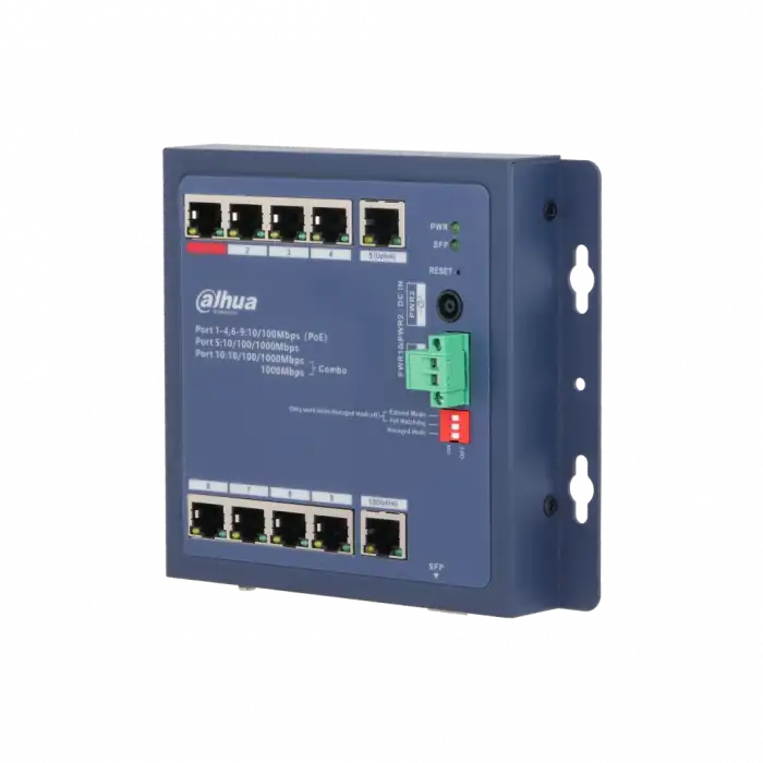 Dahua Chs4110-8et-90-f 8 Port Megabit Poe 90w 1 Port Uplink 1 Port Combo Cloud Yönetilebilir Switch