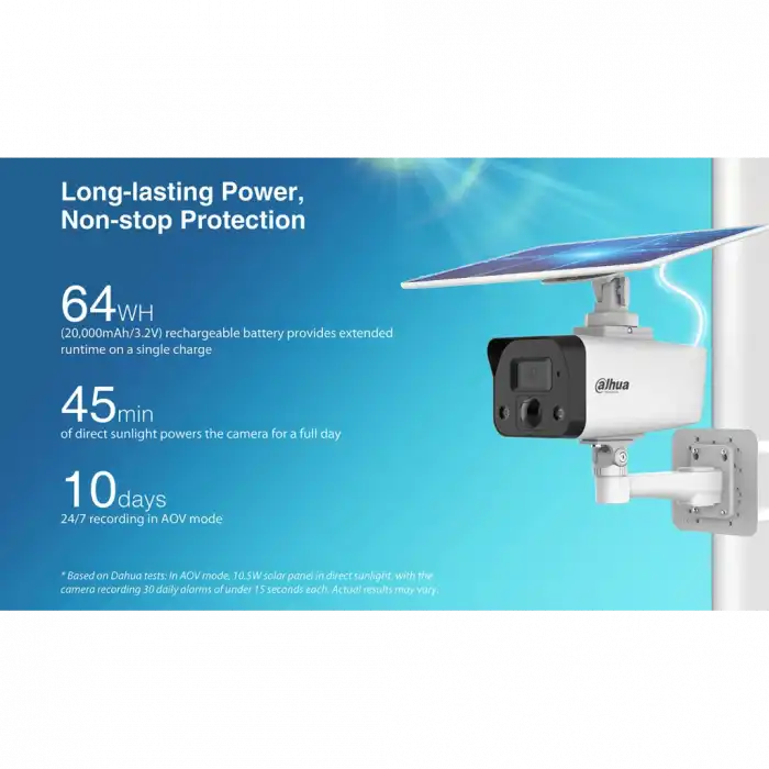 Dahua Ipc-hfw2441dg-4g-sp-b-max, 4mpix, 3,6mm Lens, H265+, 30mt Gece Görüşü, Dahili Mikrofon, Ip67,  Solar(güneş Enerjili) Ip Kamera