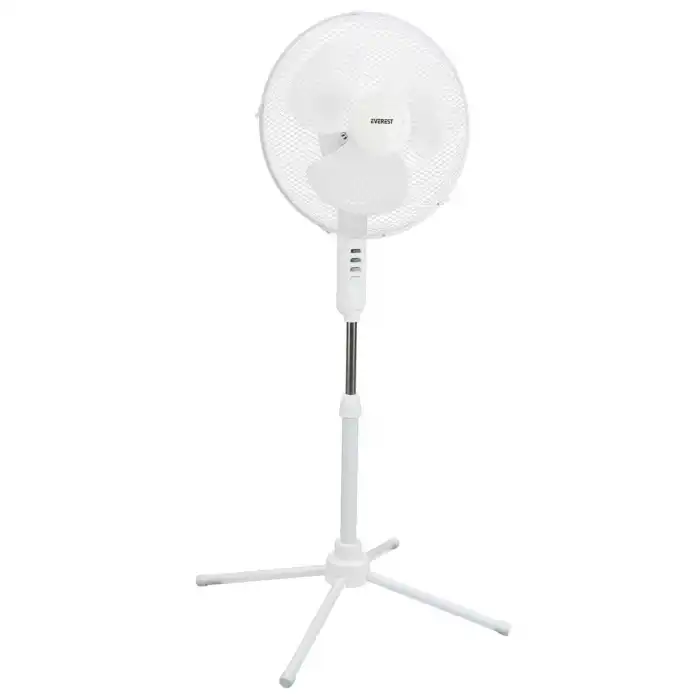 Everest Fan10, Beyaz, Ecowind, 3 Kademeli Hız, 40cm 3 Kanat Pervane Ve Çerçeve, 45w, Otomatik Salınım, Yükseklik Ayarlı Vantilatör