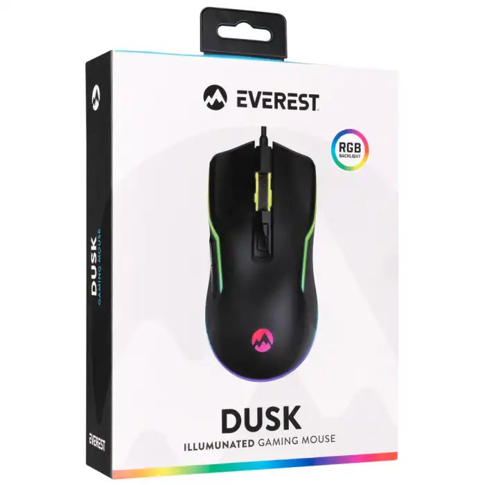 Everest Sm-g14 Dusk Rgb Aydınlatma Usb Kablolu Programlanabilir 7 Tuşlu Gaming Mouse 7.200 Dpı Siyah