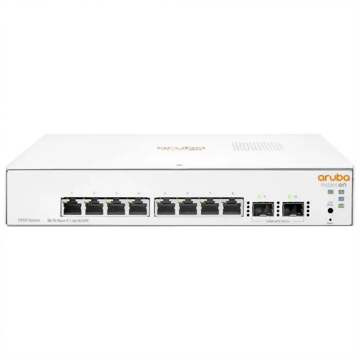 Hp Aruba Instant On, Jl680a, 1930-8g, 8port, Gigabit, 2 Port Gigabit Sfp, Yönetilebilir, Rack Mount Switch