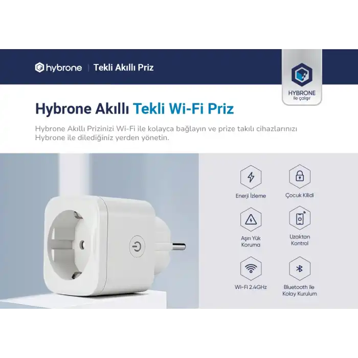 Hybrone HY-PW2011-SP Tekli Akıllı Wi-Fi Priz