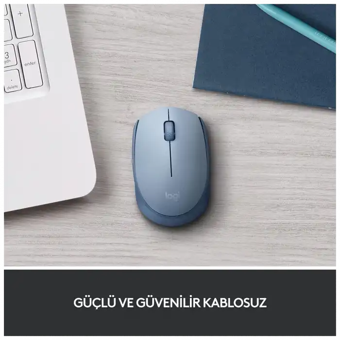 Logıtech 910-006866, M171 Bluegrey, Usb Nano 2,4g Kablosuz, 1000dpi, Optik, 3 Tuşlu, 12ay Pil Ömrü, Mouse