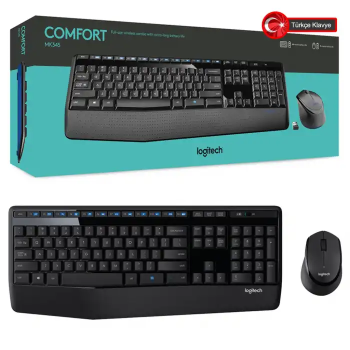 Logıtech Mk345, 920-006514, Kablosuz, Türkçe Q, Klavye Mouse Set