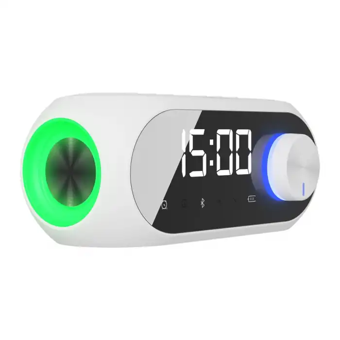 Mıkado Md-w7 Beyaz 5w Fm Radyo Usb Aux Bluetooth Kablosuz Taşınabilir 1200mah Batarya Alarmlı Saat Derece Ve Speaker