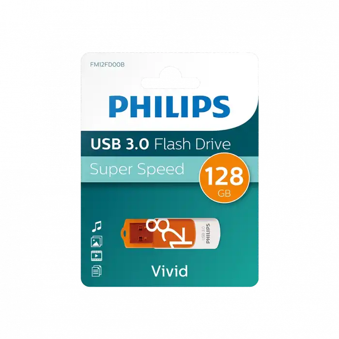 Phılıps Fm12fd00b 128gb Usb 3.0 Vivid Turuncu Flash Disk