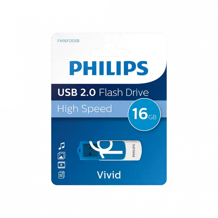 Phılıps Fm16fd05b 16gb Usb 2.0 Vivid Okyanus Mavisi Flash Disk