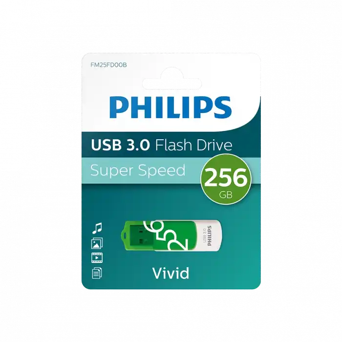 Phılıps Fm25fd00b 256gb Usb 3.0 Vivid Yeşil Flash Disk