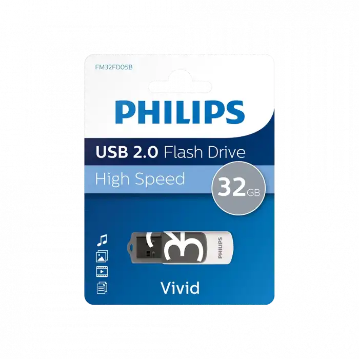 Phılıps Fm32fd05b 32gb Usb 2.0 Vivid Gölge Grisi Flash Disk