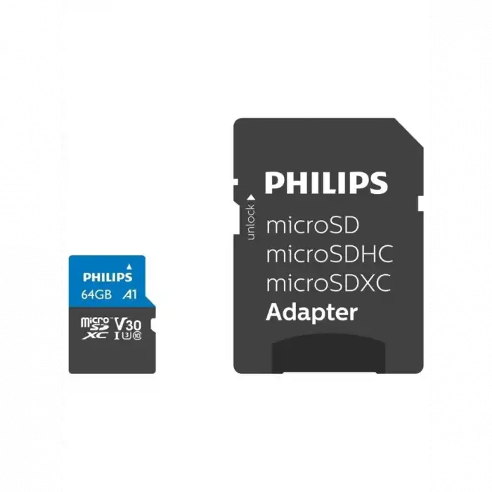 Phılıps Fm64mp65b 64gb Sdxc Uhs-ı V30 Class10 Microsd Kart Bellek (sd Adaptörlü)