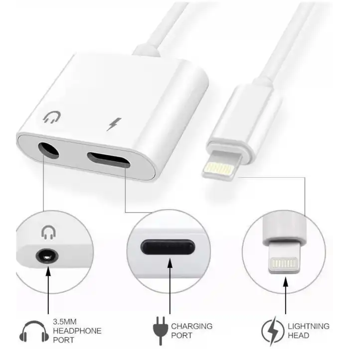 Platoon Pl-8805 Ios Kulaklık Ve Şarj Çevirici Dönüştürücü Çoklayıcı Aux Kablo