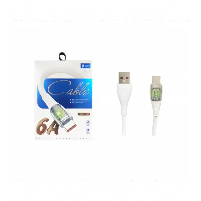 PLATOON PL-8769 100CM IŞIKLI 6A TYPE-C TO USB ŞARJ KABLOSU 