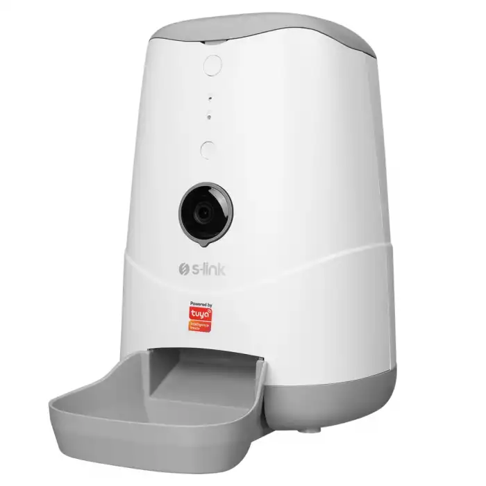 S-lınk Sl-20 37litre Kapasiteli Wifi 1080p Kameralı İyi Yönlü Ses Tuya Destekli Otomatik Yem Kabı