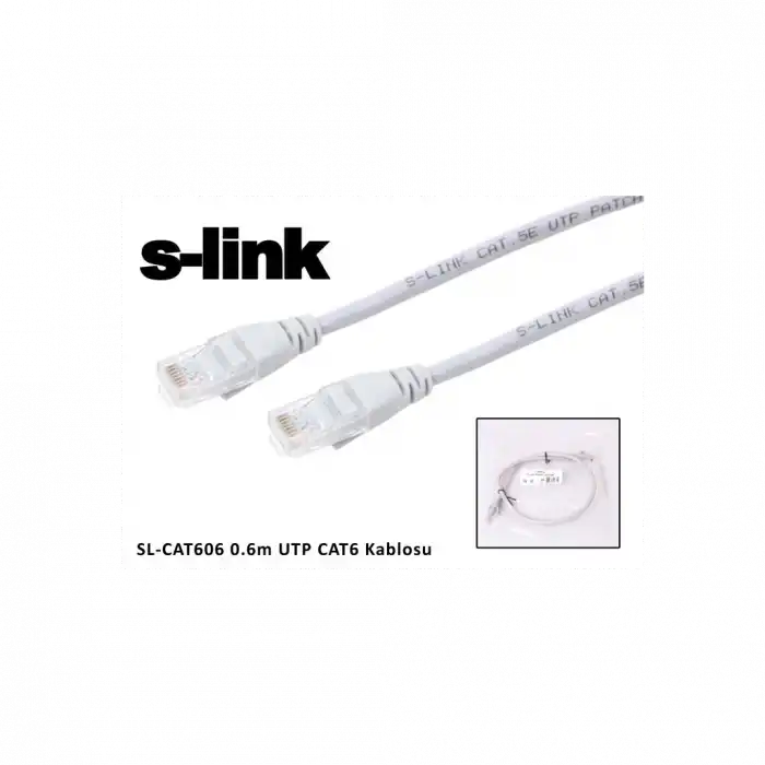 S-lınk Sl-cat606 Cat6 Patch 60cm Kablo (gri)