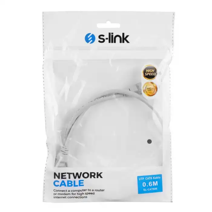 S-lınk Sl-cat606 Cat6 Patch 60cm Kablo (gri)
