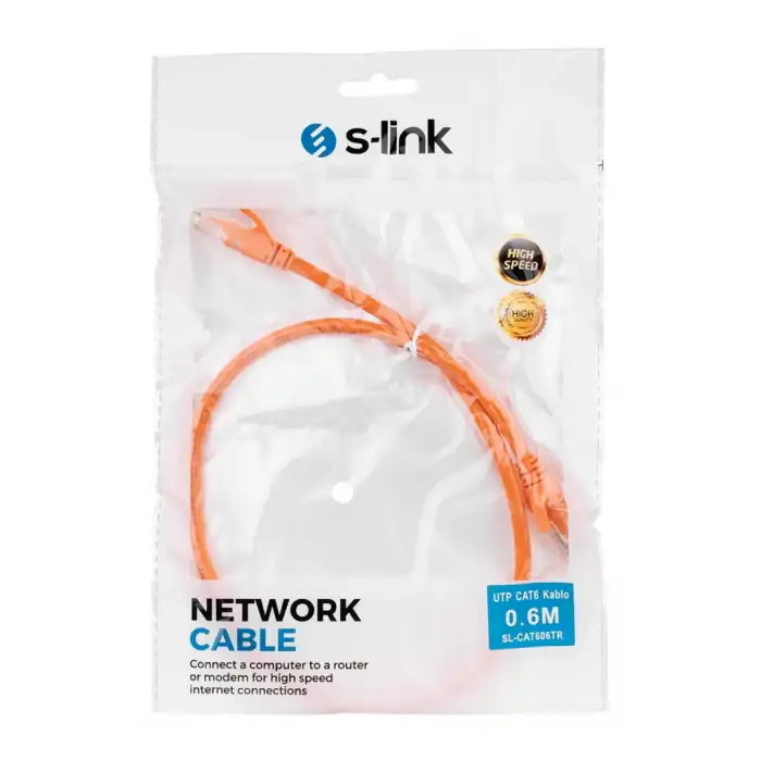 S-lınk Sl-cat606tr Cat6 Patch 60cm Kablo (turuncu)