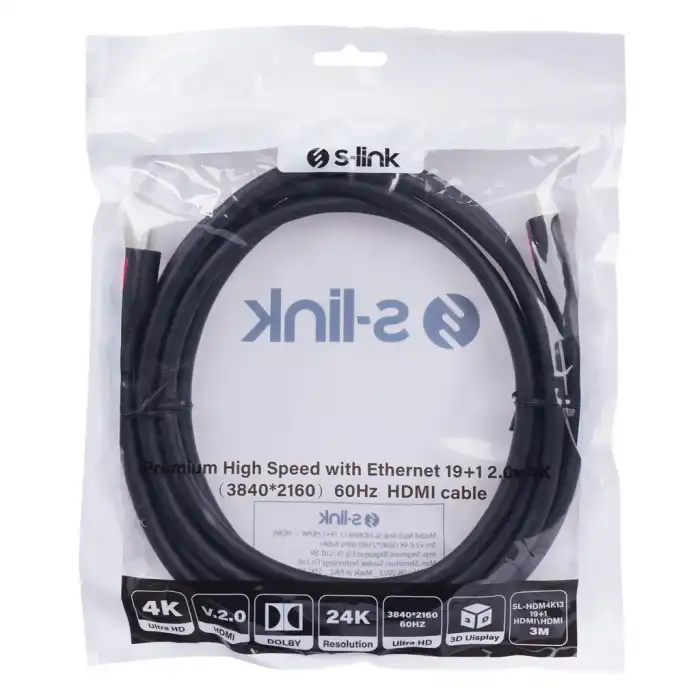 S-lınk Sl-hdm4k13, 4k Uhd, Hdmı V2,0 Kablo.3mt. 60hz.