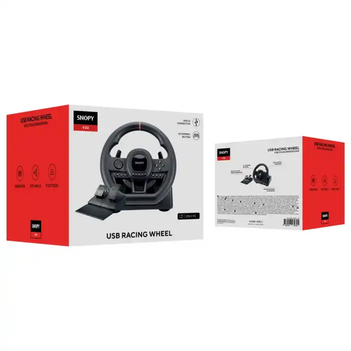 Snopy V30 Only Pc Direksiyon Pedal Titreşimli Gaming Oyuncu Direksiyonu