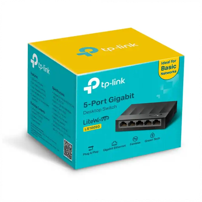Tp-lınk Ls1005g, Green Tech, 5port, Gigabit, Yönetilemez, Masaüstü Switch