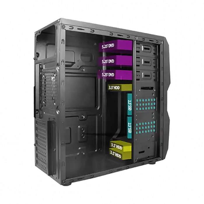 Vento Ta-k61 Mid Tower, 750w 80+ Siyah, Atx Kurumsal Kasa