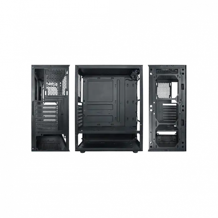 Vento Vg10f Mid Tower, 500w Siyah, Temperli Cam, Rgb, Atx Gamıng Kasa