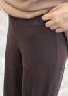 Ceremony 6326 beli lastikli bambu pantolon kahverengi