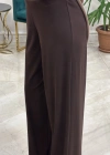 Ceremony 6326 beli lastikli bambu pantolon kahverengi