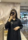 Ghisa 4YGSTNK4937 Siyah Yaka Taşlı Gömlek Tunik