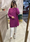 İnvee 6250 omzu şifon tunik fuşya