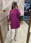 İnvee 6250 omzu şifon tunik fuşya
