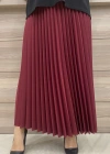 İnvee Pliseli Etek Bordo