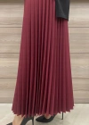 İnvee Pliseli Etek Bordo