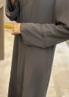 QEFFA 159 Abaya Şifon Gri
