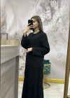 QEFFA 159 Abaya Şifon Siyah