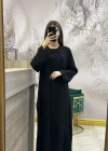 QEFFA 159 Abaya Şifon Siyah