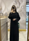 QEFFA 193 ŞifonKrep Abaya Siyah