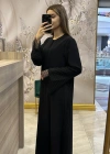 QEFFA 193 ŞifonKrep Abaya Siyah