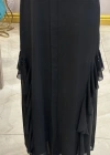 QEFFA 202 Şifon Krep Abaya Siyah
