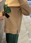 Venöve Embroıdery Sweat Camel 24SSSWE0001