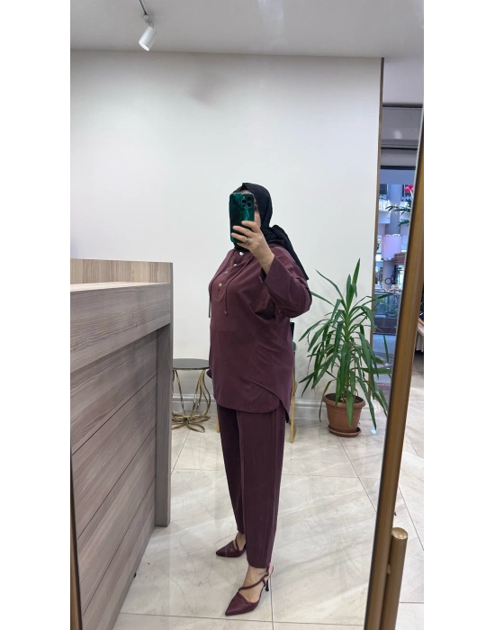 Magazin 7416 Tencel Takım Bordo