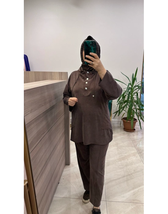 Magazin 7416 Tencel Takım kahverengi